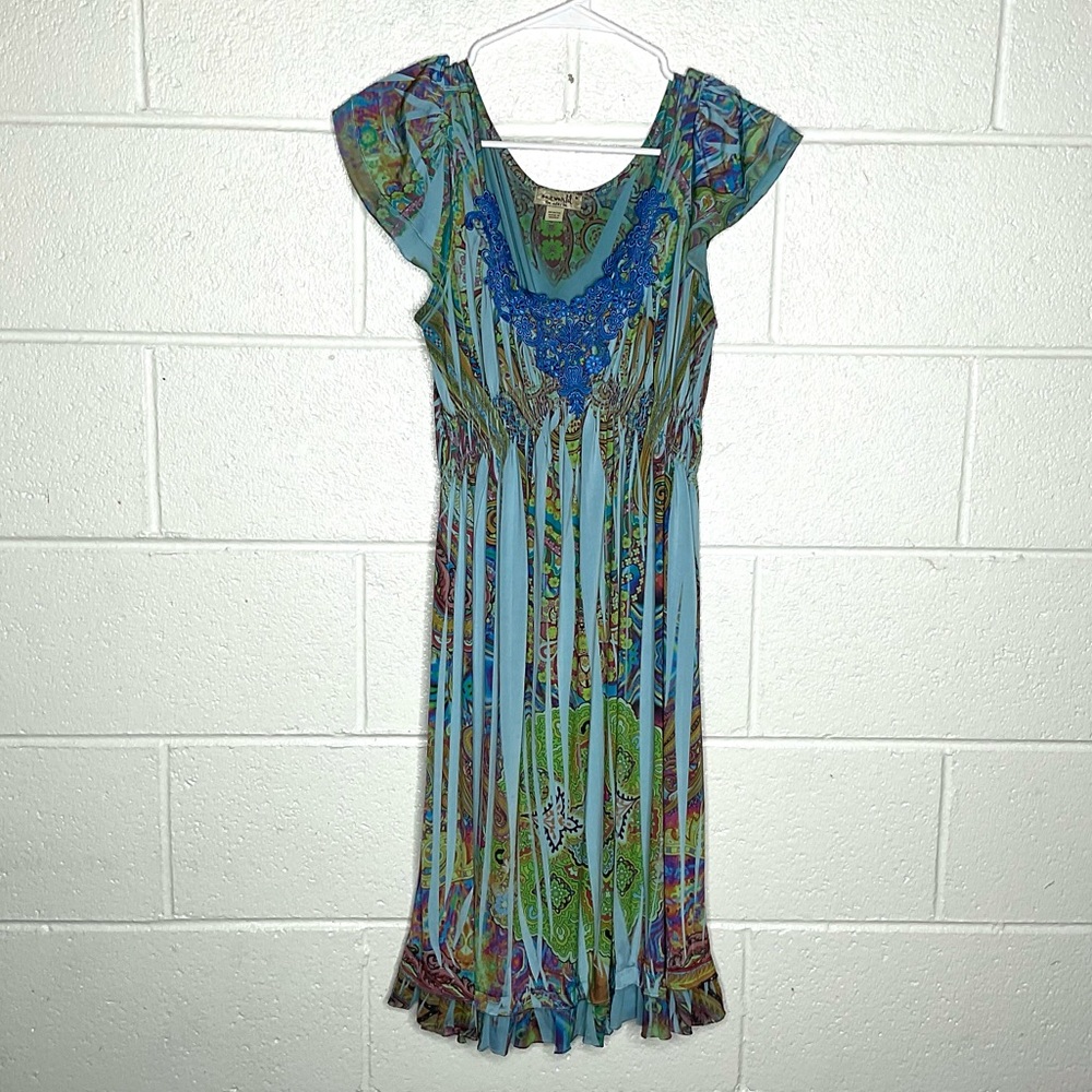 < Y2K Fairycore One World Dress With Lace Embellished Neckline > - Picture 2 of 5